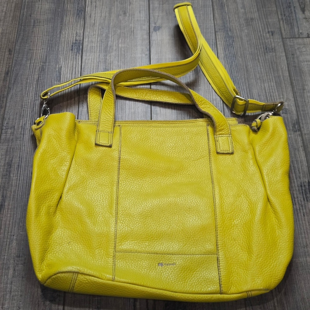 mywalit‎ Leather Tote Bag Bright Yellow Shoulder Crossbody Purse